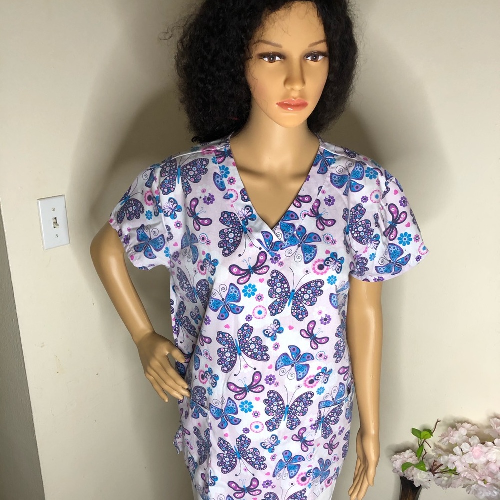 Multicolored Scrub Top